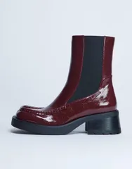 トップショップ レディース シューズ ブーツ・レインブーツ チェルシーブーツ チェルシー ブーツ Topshop Narla square toe chelsea boots Burgundy バーガのサムネイル