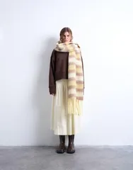 トップショップ レディース アクセサリー マフラー・ストール・スカーフ Topshop Sydney striped blanket scarf Green brown グリーンのサムネイル