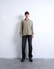 トップマン メンズ トップス シャツ Topman long sleeve relaxed grid plaid shirt Khaki カーキのサムネイル