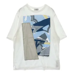 HERMES エルメス ジオメトリック パネル 切替 半袖 Tシャツ  カットソー ホワイト系 M【美品】【中古】のサムネイル