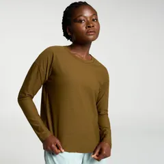 キャリー レディース トップス Tシャツ CALIA Womens Renew Drop Needle Long Sleeve Tee Darkhaki Olive オリーブのサムネイル
