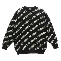 VETEMENTS ヴェトモン 21AW UA53KN300B MONOGRAM KNITTED SWEATER モノグラム ニット クルーネック セーター ブラック系 S【中古】のサムネイル