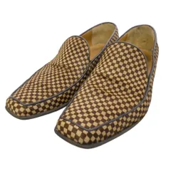 LOUIS VUITTON ルイ・ヴィトン BA0032 ダミエ ソバージュ ハラコ ローファー シューズ ブラウン系 6.5【中古】のサムネイル