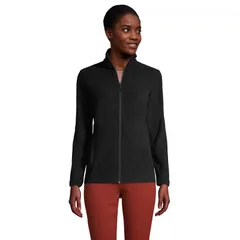 ランズエンド レディース アウター ジャケット・ブルゾン プチ フリース Petite Lands End Full Zip Fleece Jacket Black ブラックのサムネイル