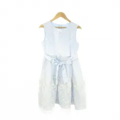 エニィファム anyFam ドレス フォーマル ワンピース 発表会 結婚式 子ども服（女の子用） 150 青 ブルー サックス ノースリーブ リボン レース /CK2 ■GY53のサムネイル