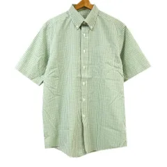 未使用品◆L.L.Bean 半袖 ボタンダウン シャツ リンクルレジスタント ギンガムチェック柄 綿100 アウトドア エルエルビーン 夏物 メンズのサムネイル