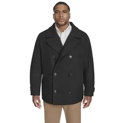ドッカーズ メンズ アウター ジャケット・ブルゾン トール コート Big Tall Dockers Double Breasted Peacoat Black ブラックのサムネイル