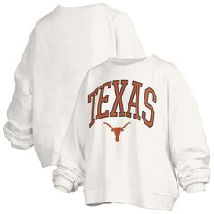 프레스 박스 레이디스 탑스 티셔츠 스웨트 로고 Womens Pressbox Whitexas Longhorns Janise Arch Over Logo Waist Leng