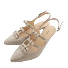 ジルスチュアート JILL STUART 美品 サンダル ヒール ストラップ  22 1/2 シルバーカラー /MG ■GY04のサムネイル