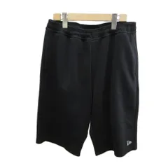 ニューエラ NEW ERA パンツ ハーフパンツ XL 黒 ブラック 無地 ドローストリングウエスト /KK ■GY12のサムネイル