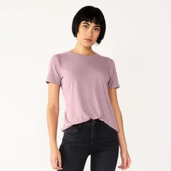 ナインウェスト レディース トップス Tシャツ クルーネック Womens Nine West Essential Crewneck Tee Washed Grape グレープのサムネイル