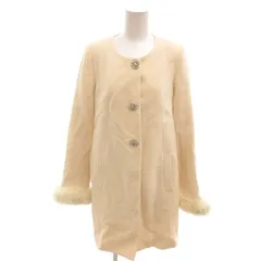 レッセパッセ LAISSE PASSE コート ジャケット ウール 36 オフホワイト ノーカラー ジュエリーボタン ミドル丈 ファー袖口 3-3103-6520 /HW ■GY61のサムネイル