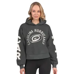 スターター レディース トップス Tシャツ クロップド フリース パーカー Womenstarter Heather Charcoal Carolina Hurricanestar Player Crのサムネイル