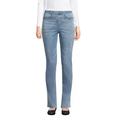 ランズエンド レディース ボトムス デニムパンツ ジーンズ Womens Lands End Starfish MidRise PullOn Straight Jeans Light Brookのサムネイル