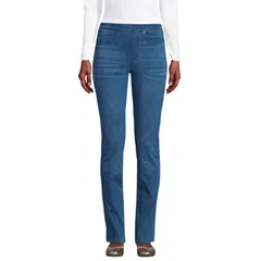 ランズエンド レディース ボトムス デニムパンツ ジーンズ Womens Lands End Starfish MidRise PullOn Straight Jeans Medium Sea Bluのサムネイル