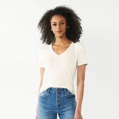 ナインウェスト レディース トップス Tシャツ Vネック Womens Nine West Essential VNeck TShirt White ホワイトのサムネイル
