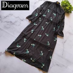 美品　ダイアグラム　ドットプリントフラワー刺繍ワンピース　グレースコンチネンタル 21SS 定価4.9万 インナー付】ダイアグラム グレースコンチネンタル