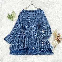 日本製 pas de calais パドカレ 長袖 ブラウス チュニック ドット柄 水玉 総柄 ゆったり レディース 36のサムネイル