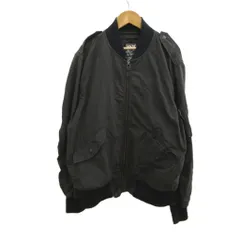 アヴィレックス AVIREX ジャケット ブルゾン 上着 XL 黒 ブラック 無地 長袖 リブ襟 /KK ■GY12のサムネイル