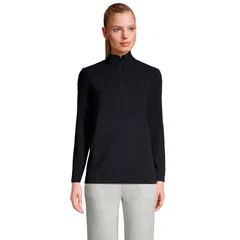 ランズエンド レディース アウター ジャケット・ブルゾン フリース Womens Lands End QuarterZip Fleece Pullover Black ブラックのサムネイル
