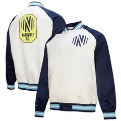 ミッチェルネス メンズ アウター ジャケット・ブルゾン サテン ジャージー Mens Mitchell Ness WhiteNavy Nashville SC 2025 Jersey Hook Ligのサムネイル