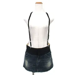ダブルスタンダードクロージング ダブスタ DOUBLE STANDARD CLOTHING Sovereign サスペンダー付き デニム スカート ミニ ウォッシュ加工 36 ブルー 青 /KT ■ECC003のサムネイル