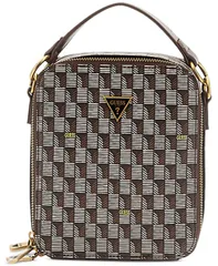 【送料無料】 ゲス メンズ ショルダーバッグ バッグ Mens Jet Set Crossbody Logo Bag Brownのサムネイル