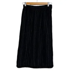 ジバンシィ GIVENCHY ヌーベルブティック ロングスカート ベロア ストライプ 10 黒 ブラック 9204 ■GY99のサムネイル