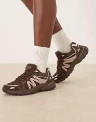 エイソス レディース シューズ スニーカー レース ASOS DESIGN Divine lace up sneakers BROWN ブラウンのサムネイル