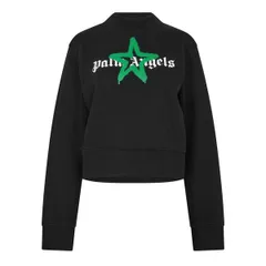 パーム・エンジェルス レディース トップス Tシャツ Palm Angels Womenstar Crew TShirt Black Green ブラックのサムネイル