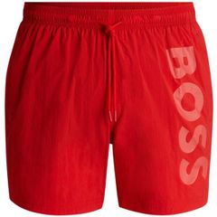 Boss Men's Octopus Swim Shorts - Comfortable and Lasticated Waist - Bright Red