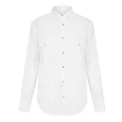 ヤコブ コーエン メンズ トップス シャツ リネン Jacob Cohen Mens Western Linen Long Sleeve Cowboy Shirt A00 White ホワイトのサムネイル