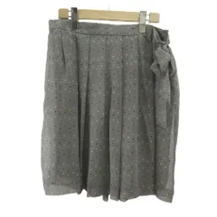 ポールスミス ブラック レーベル Paul Smith BLACK LABEL ギャザースカート 44L グレー ドット柄 リボンデザイン 膝丈 /MD ■ECC003のサムネイル