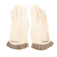 アクアスキュータム AQUASCUTUM 手袋 白 ウール チェック柄 フリル /IL ■ECC003のサムネイル