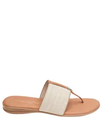 アンドレアース レディース シューズ サンダル Andre Assous Nice Stretch Thong Sandals Beige Linen ベージュのサムネイル