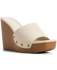 アルド レディース シューズ スリッポン・ローファー サンダル ALDO Womens Grounded SlipOn Wedge Sandals White Smooth ホワイトのサムネイル