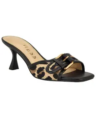 ゲス レディース シューズ サンダル GUESS Womens Dista SlipOn Buckle Dressandals Brown Leopard Multi ブラウンのサムネイル