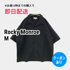 Rocky Monroe ロッキーモンロー シャツ/ブラウス M ブラック 無地 ミドル丈 半袖 レギュラーカラー メンズ レディースのサムネイル