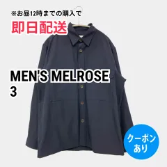 MEN'S MELROSE ブルゾン 3 ブラック 無地 ミドル丈 フードなし ボタン留め メンズのサムネイル