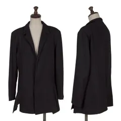 ヨウジヤマモト ファムYohji Yamamoto FEMME ウールパイピングスリットデザインジャケット 紺2のサムネイル