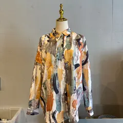 ー【東あずま店　併売品】　ノアール noir 総柄 ブラウス シャツ トップス　レディース　blouse　shirt　Tops　ladies 長袖　マーブルのサムネイル