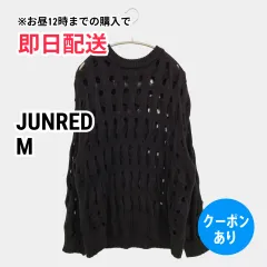 JUNRED ジュンレッド ニット/セーター M ブラック ニット 無地 ミドル丈 長袖 クルーネック(丸首) メンズ レディースのサムネイル