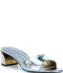 ダナキャラン レディース シューズ サンダル プリント Donna Karan Sangria Snake Print Foil Slide Dressandals Celesteのサムネイル