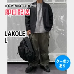 LAKOLE ラコレ テーラードジャケット L ブラック 無地 ミドル丈 フードなし シングル メンズのサムネイル