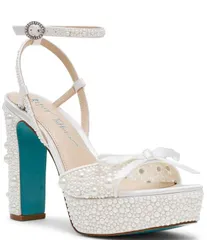 ベッツィジョンソン レディース シューズ サンダル プラットフォーム Blue by Betsey Johnson Enola Pearl Embellished Platform Dressandaのサムネイル