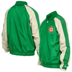 ニューエラ メンズ アウター ジャケット・ブルゾン Mens New Era Kelly Green Chicago Cubst Patricks Day Ripstop Raglan Quarterのサムネイル