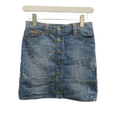 ドルチェ&ガッバーナ ドルガバ DOLCE&GABBANA スカート 38 青 ブルー フロントボタン ミニ丈 ウォッシュ加工 /KK ■ECB002のサムネイル