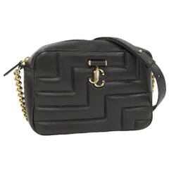 JIMMY CHOO アヴェニュー カメラバッグ ショルダーバッグ レザー ブラックのサムネイル
