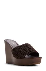 アルド レディース シューズ ヒール プラットフォーム サンダル ALDO Grounded Platform Wedge Sandal Dark Brown ブラウンのサムネイル