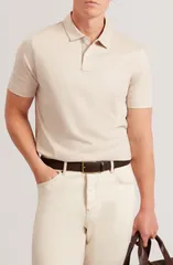 テッドベーカー メンズ トップス ポロシャツ コットン Ted Baker Connall Cotton Polo LtGrey グレーのサムネイル